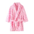 thumbnail image 2 of RXIRUCGD Robe de Nuit en Flanelle pour Enfants, Peignoir Imprimé à la Mode, Tenue Décontractée ( Rose, Taille : 4 Ans ), 2 of 3
