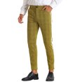 thumbnail image 4 of INSPIRE CHIC Plaid Dress Pants for Men's Contrast Color Formal Pants Yellow 30, 4 of 4