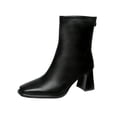 thumbnail image 1 of Birdeem Women's Winter Boots, Casual Comfortable, Solid Color, Square Toe, Rear Zipper, High Heel Ankle Boots, Women's Winter Boots, Women's Boots Ankle, 1 of 6