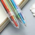 thumbnail image 2 of 4pcs Plastic Transparent Ballpoint Pen, With Vibrant Color Ink, Student Stationery Ballpoint Pen, Back To School Supplies - Add Color To Your Writing!, 2 of 5