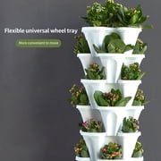 Vertical Planter Stand Stacking Planter Strawberry Planting Pot Vertical Garden Planter Garden Tower Large Four Petal Flower Pot Single Planting Flower Pot Container