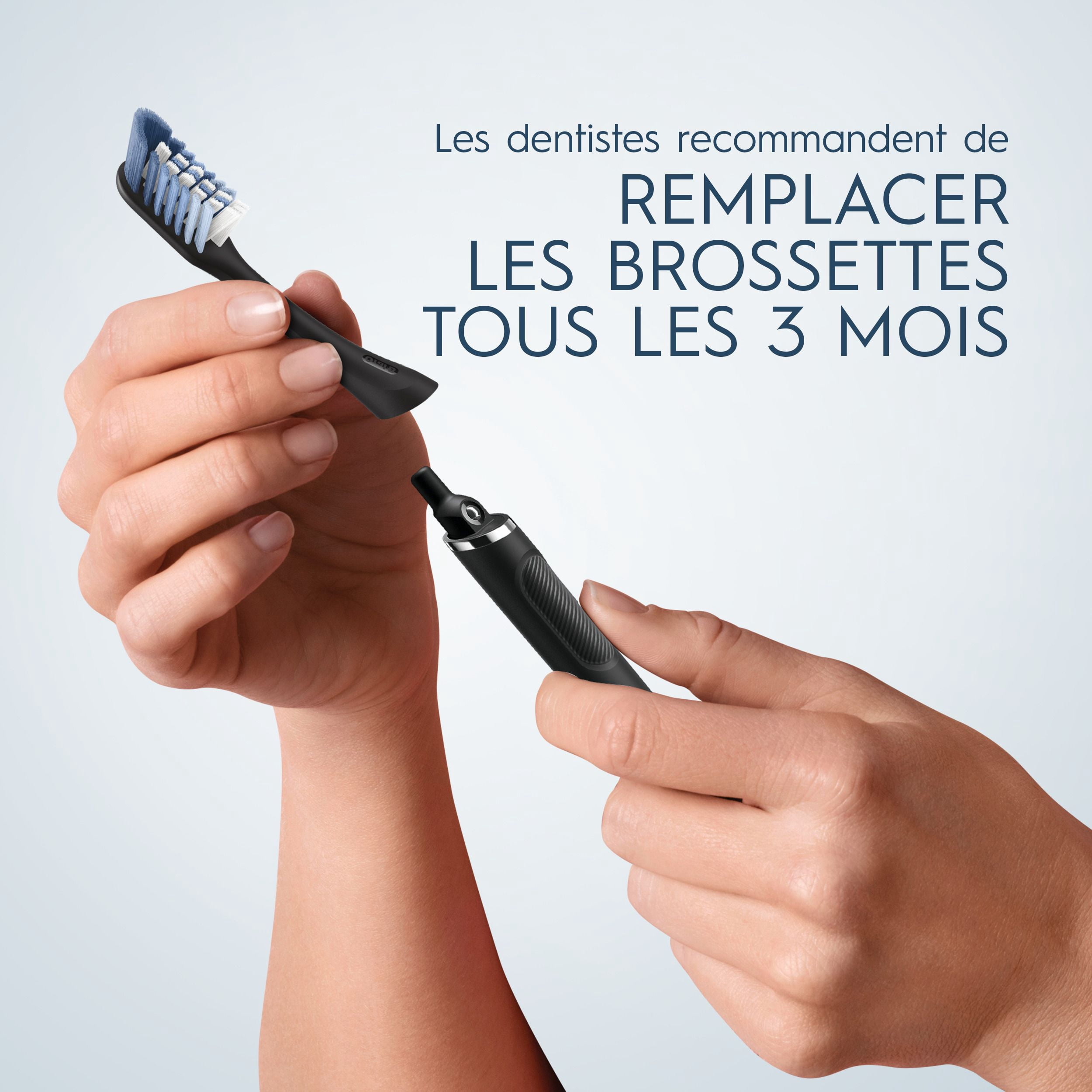 Oral-B Clic Têtes de Brosse de Rechange pour Brosse à Dents Nettoyage Optimal, Noir Lot de 2