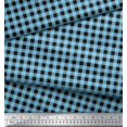 thumbnail image 2 of Soimoi Blue Rayon Fabric Check Check Printed Fabric 1 Yard 56 Inch Wide, 2 of 4