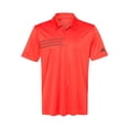 thumbnail image 2 of Adidas Mens 3-Stripes Chest Polo, M, Blaze OrangeBlack, 2 of 3