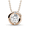 Rose Gold, variant on Cate & Chloe Zara 18k Yellow Gold Plated Necklace with Round Cut Swarovski Crystal Gift for Women
