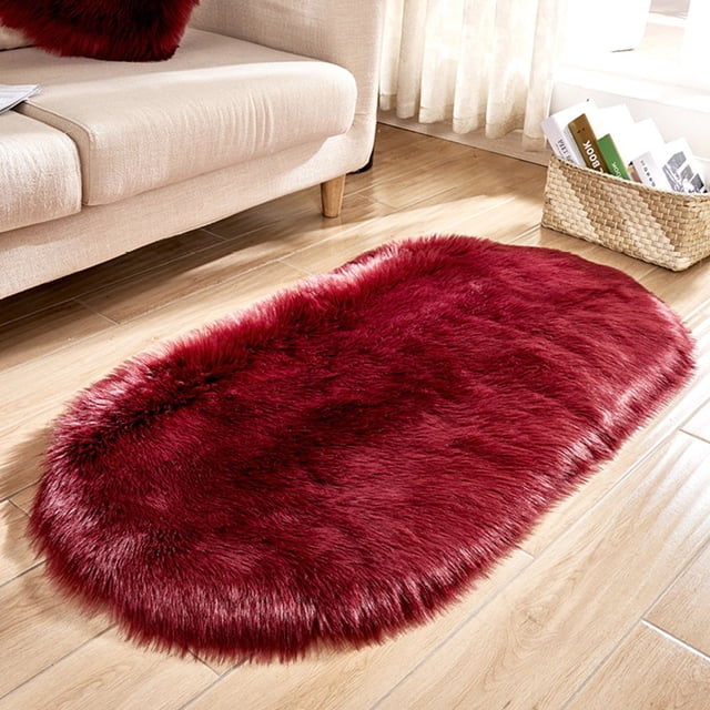 Agiferg Super Soft Faux Sheepskin Area Rugs For Bedroom Floor Shaggy Plush Carpet Faux Rug Bedside Rugs
