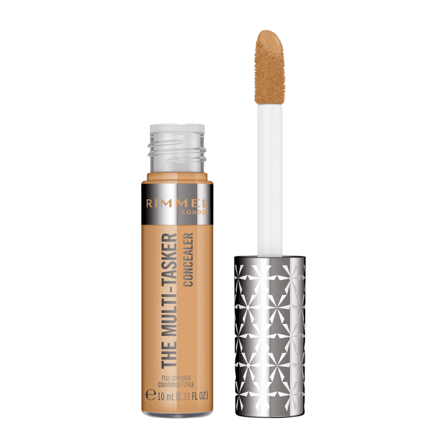 Rimmel Multi-Tasker Concealer, large soft wand, blendable formula, full coverage, crease-proof, transfer-proof & waterproof, 100% Cruelty-Free