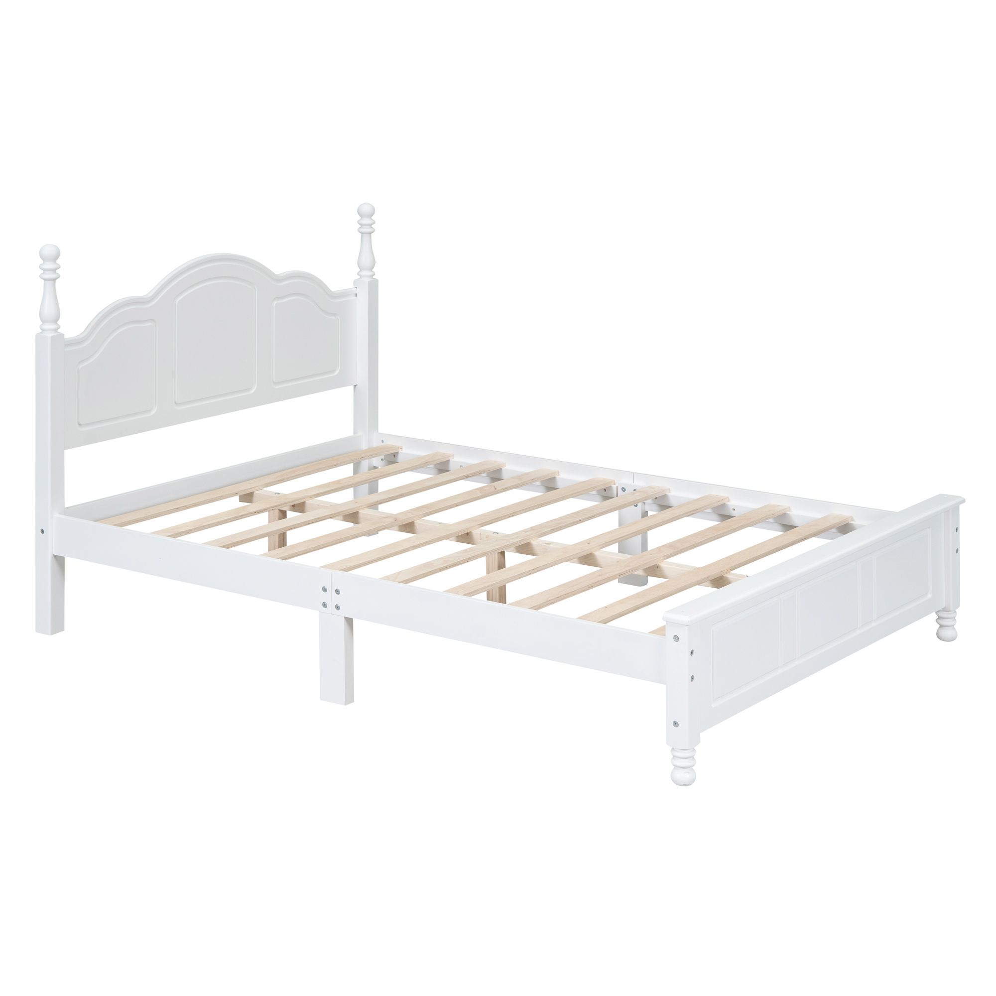 Lit plateforme en bois Noble House, style rétro, blanc, 2 places