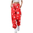 thumbnail image 1 of LUOGENLI Pantalon Décontracté pour Femme Pantalon Décontracté à Imprimé de Dessins Animés pour Dame Pantalon Décontracté en Coton Pantalon Décontracté à Jambe Grand pour Femmes Taille Extensible Rouge m, 1 of 4