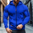 thumbnail image 1 of Men's Solid Color Cargo Hooded Jacket with Multiple Pockets, Raglan Long Sleeve, Breathable Nylon Spandex for Sports Training and Casual Outdoor Wear, 1 of 5