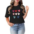 thumbnail image 4 of TIMIFIS T-Shirts pour Femmes de la Saint-Valentin Été Décontracté Manches Courtes Col Rond T-Shirts Mode T-Shirt Imprimé Cœur d'Amour, 4 of 4
