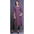 thumbnail image 4 of Bimba Robes Longues Droites pour Femmes Imprimées Manches 3/4 Vêtements Indiens, 4 of 6