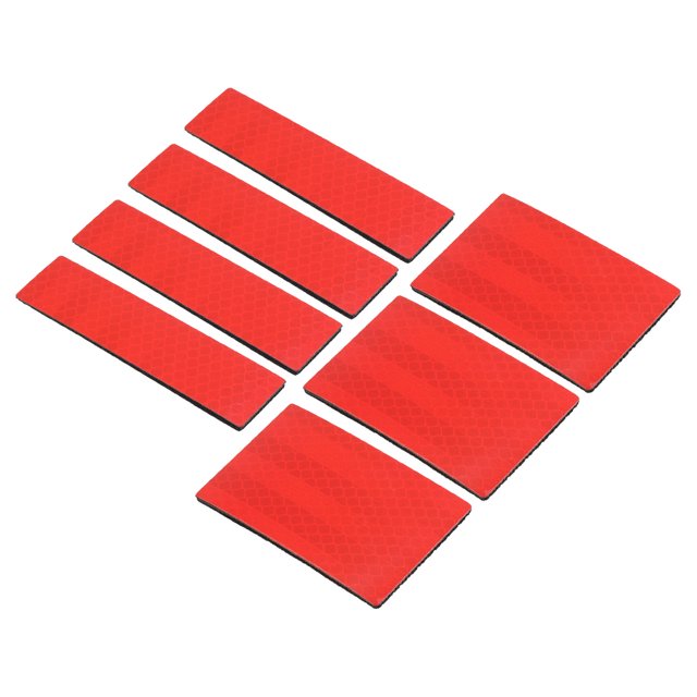 Unique Bargains Reflective Patch 1'x4' 2'x3', 7 Pcs Safety Appliques, Red