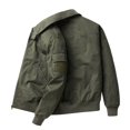 thumbnail image 3 of RXIRUCGD Veste de Travail à Manches Longues Multi-Poches Zippée pour Hommes, Vert Armée, Taille : L, 3 of 7