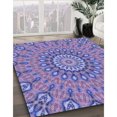 thumbnail image 3 of Ahgly Tapis d'Intérieur Lavable en Machine Carré Transitionnel Bleu Ardoise, 6 Pieds Carré, 3 of 7