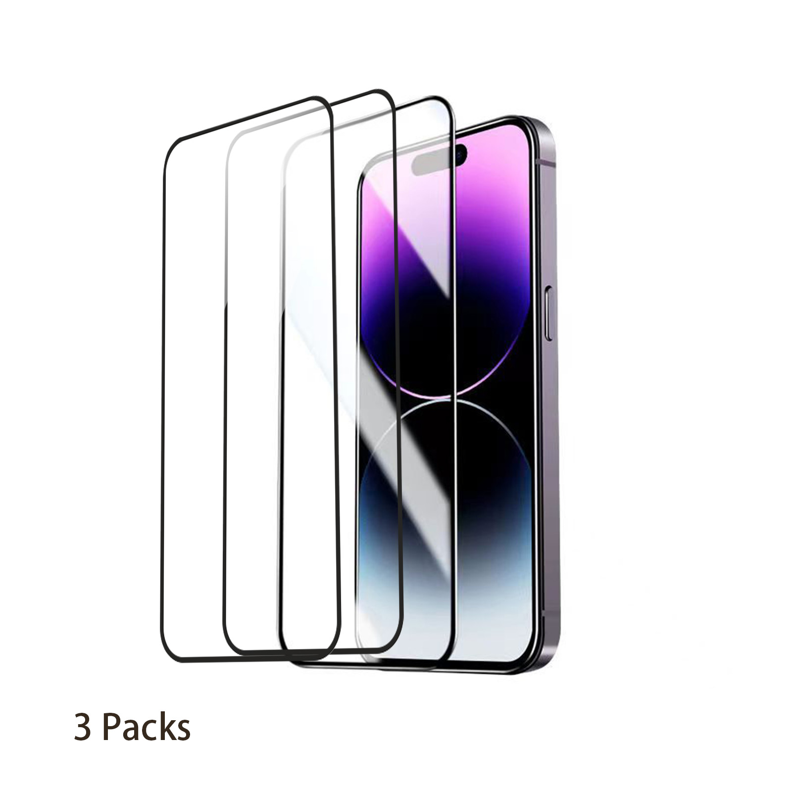 GJX 3-Pcs Screen Protector,9D Full Coverage Anti-Fingerprint and Tempered Glass Screen Protector for iPhone 14,Easy Installation