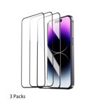GJX 3-Pcs Protecteur d'écran9D Protection d'écran anti-empreinte et verre trempé pour iPhone 14,Installation facile
