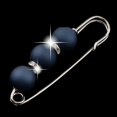 thumbnail image 3 of Milaget Broche de Fête Ornée de Trois Perles, Épinglette Broche pour Robe de Mariée de Mariage, Bleu Soirée, 3 of 9