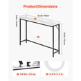 thumbnail image 3 of VEVOR Table Console en Marbre Moderne Étroite Longue Table Console avec Prise de Courant, 3 of 9