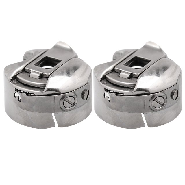 2pcs Sewing Machine Bobbin Case Common Flat Bobbin Sleeve Sewing Supplies (Silver)