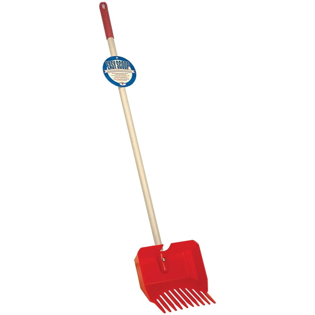Little Giant Easy Scoop Pet Lodge Pooper Pelle avec Manche en Bois, Rouge. Conçue pour la Gestion des Déchets de Chien, Elle Comprend un Panier en polycarbonate Léger avec des Dents Inclinées pour des Écopes Tranchantes et des Côtés pour Prévenir les Déversements. Comprend une Poignée en Bois Franc de 42 Pouces avec une Extrémité Recouverte de Mousse pour le Confort. les dimensions du Panier Sont de 5 Pouces de Profondeur et 7,25 Pouces de Largeur.