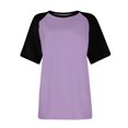 thumbnail image 4 of AherBiu T Shirts for Women Crew Neck Short Sleeve Comfy Tshirts Summer Casual Basic Tees Color Block, 4 of 5