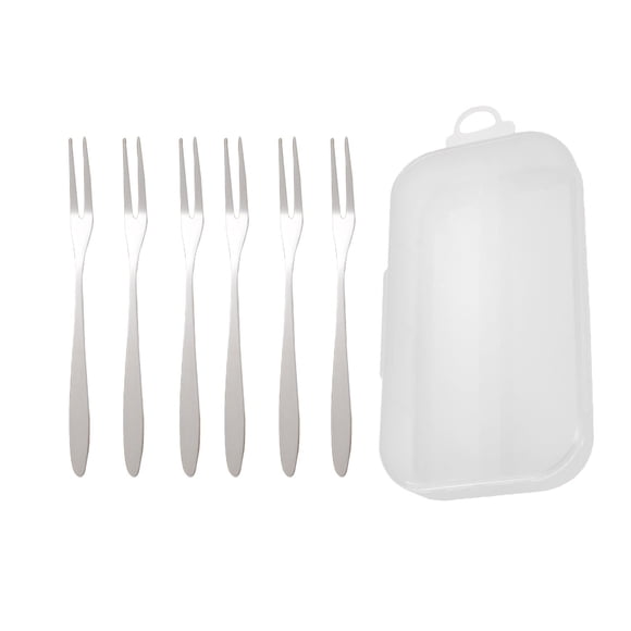 Dvruxg Stainless Steel Fruit Fork Set, Wooden Handle Tableware Utensils, Mini Dessert Picks for Parties & Home Dining Use