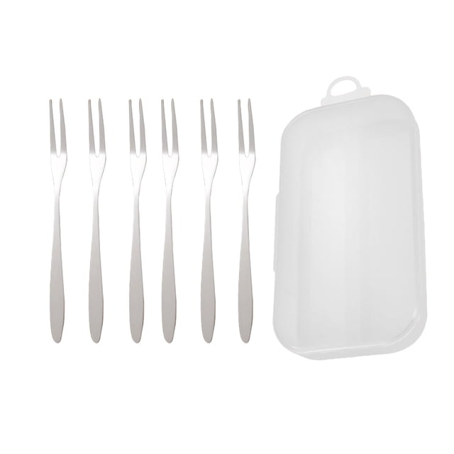 Dvruxg Stainless Steel Fruit Fork Set, Wooden Handle Tableware Utensils, Mini Dessert Picks for Parties & Home Dining Use