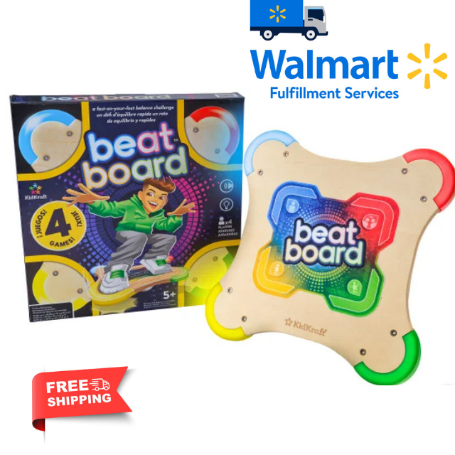 Beat Board Wooden Stand-On Balance Game with 4 Modes, Lights and Sounds