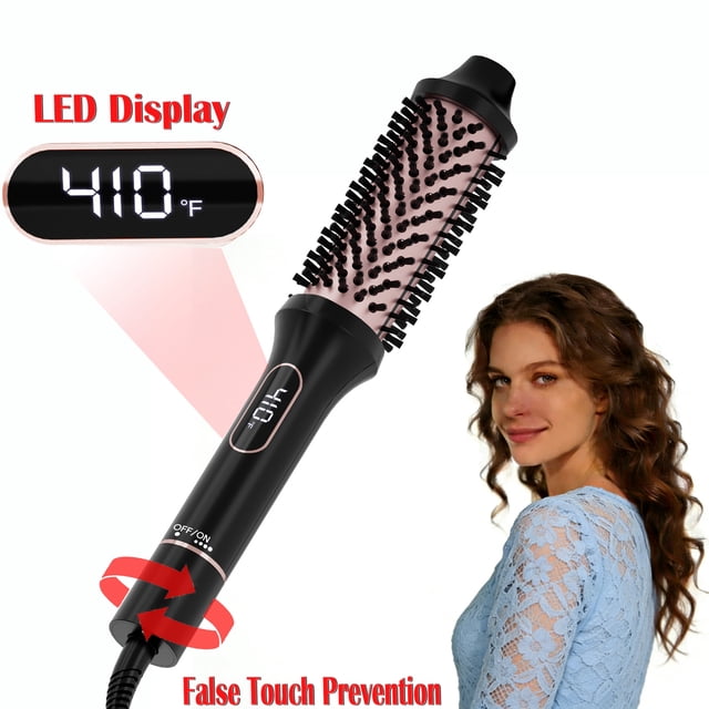 SKIMI Brosse thermique, Fer à curling, Brosse ronde chauffée, 1.5 inch Tour de courbure électrique, Brosse sèche-cheveux bouclée