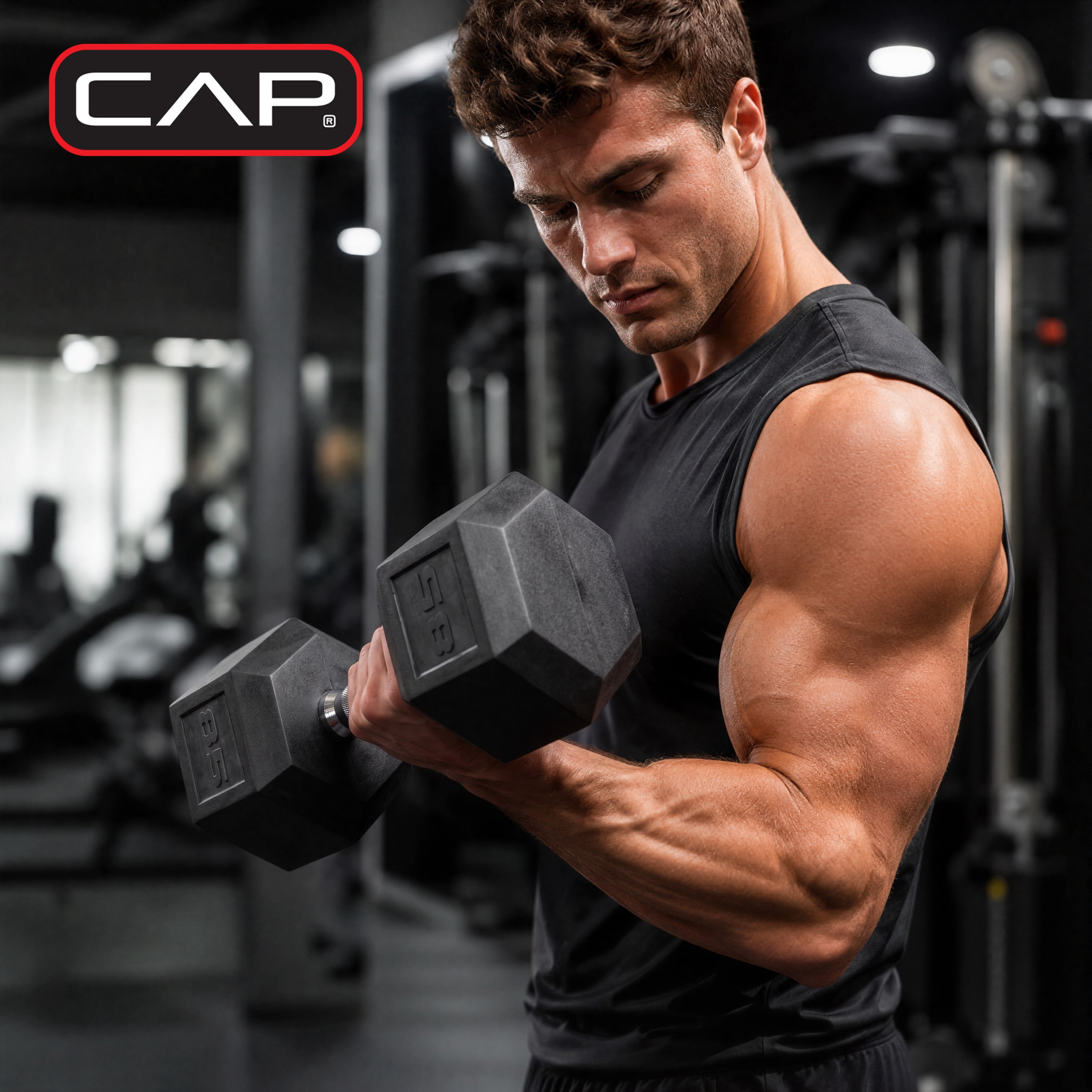 CAP Barbell Coated Hex Dumbbell, Single 3 - 100 lb
