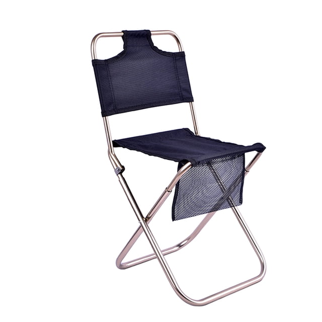 SHOWERORO Black Outdoor Folding Chair Portable Camping and Fishing Chair with Sturdy Design