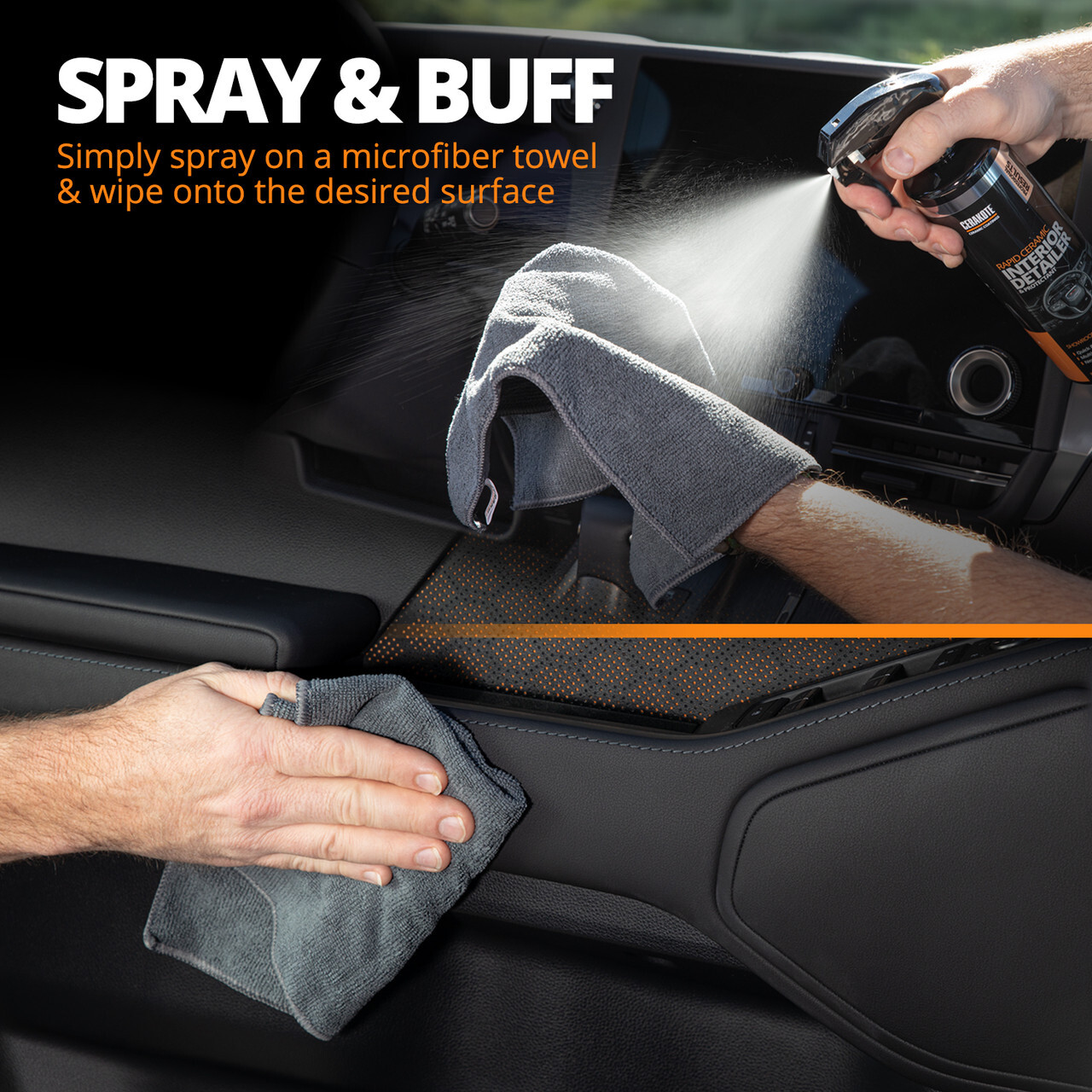 CERAKOTE® Nettoyant et Protecteur Intérieur Céramique Rapide (14 oz liq.) – Rapide et facile – Compatible avec plusieurs surfaces – Vaporisateur nettoyant pour intérieur de voiture – Sèche au toucher