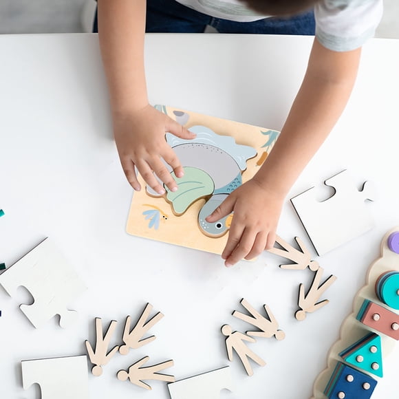 HUASHENG Children's Wooden Puzzles Bright Colors And Shapes Children's Educational Toys For Boys And Girls