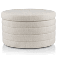 thumbnail image 1 of Bouclair Pouf Rond de Rangement en Tissu Couleur Avoine, 1 of 10