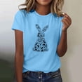thumbnail image 2 of Tauxra Hauts d'Été à Manches Courtes pour Femmes, T-Shirts à Col Rond pour Femmes, Blouse T-Shirt Décontractée à Imprimé de Pâques, 2 of 5