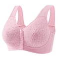 thumbnail image 1 of fheaev Front Open Button Bras for Women Plus Size Front Closure Wireless No Underwire Full Coverage No Underwire Bras for Seniors Comfort Front Close Push Up Lace Bras Sleeping Everyday Bras, 1 of 2