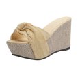 thumbnail image 2 of LSLJS Chaussures Décontractées pour Femmes à Nœud, Talon Compensé, Bout Ouvert, Pantoufles Unies, Sandales à Plateforme Confortables, Pantoufles pour Femmes, 2 of 6