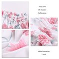 thumbnail image 3 of Ccdes Off Shoulder Top, Elegant Floral Print Blouse Loose Stylish Polyester For Office Work For Outdoor Activity, 3 of 5