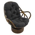 thumbnail image 1 of Blazing Needles 48-inch by 24-inch Solid Micro Suede Swivel Rocker Cushion - Black, 1 of 2