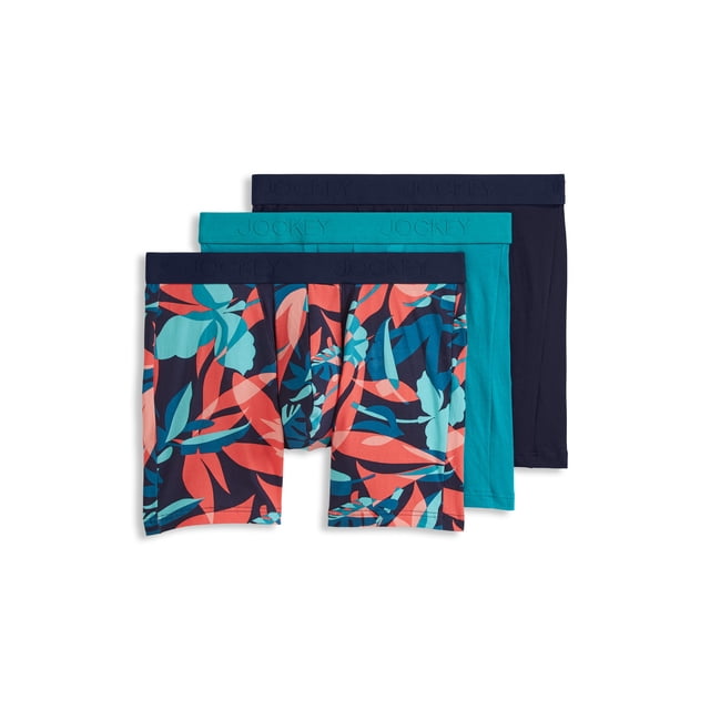 Jockey Men's Chafe Proof Pouch Cotton Stretch 6" Boxer Brief - 3 Pack