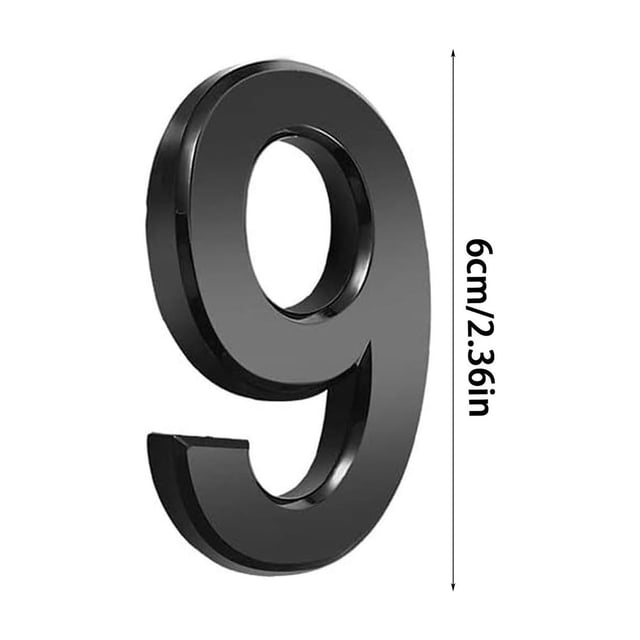 Penkiiy 2.36 Inch Stainless Steel Floating Metal House Numbers, Brushed Black Metal House Numbers and Letters, Modern Stainless Steel Address Numbers Letters for House Apartments, Hotels, Outside