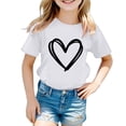 thumbnail image 2 of WEAIXIMIUNG T-Shirt Fille d'Anniversaire 4T Fille Enfant Mignonne Graphique Col Rond Manches Courtes Tee Été Décontracté T-Shirt 130, 2 of 5