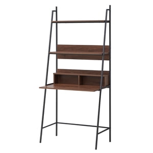 Costway Ladder Computer Desk Bookcase Wall Bookshelf Laptop Desk w/ Shelf & Metal Frame