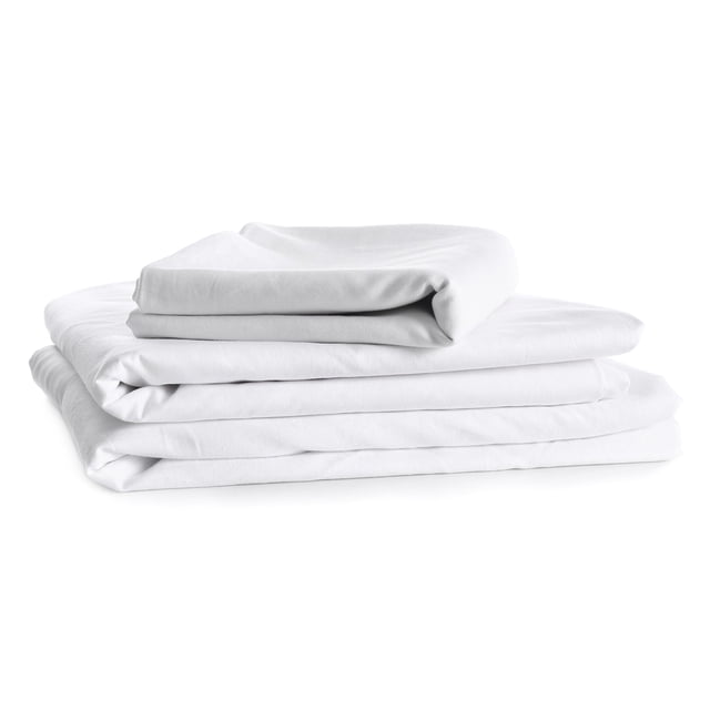 Cotton House - Ensemble de Draps en Microfibre, Infroissable, Format Jumeau, Blanc