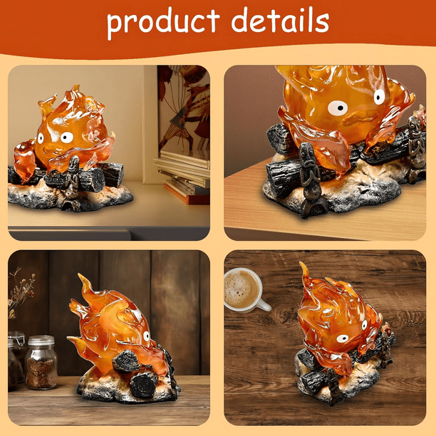 Calcifer lamp, Hal's mobile castle,flame lamp with battery, room