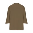 thumbnail image 5 of VKOYWKM 3/4 Length Sleeve Womens Tops Trendy Eyelet Embroidery Tees Button Down V Neck Pullover Tops Solid Color Ruffle Bell Sleeve Tunic Blouses, 5 of 5