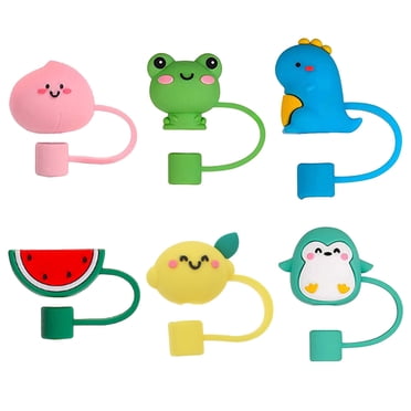 6pcs Reusable Drinking Straws Tips Silicone Straw Toppers Straw Tip Covers Straw Tips for Kids