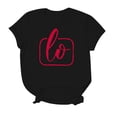 thumbnail image 5 of Chandails Mignons pour Couples Assortis, Imprimé de Lettres de la Saint-Valentin, Léger, Col Rond, Manches Courtes, T-Shirts Classiques, Coupe Ample, Confortable, Doux, Chemisiers pour Lui et Elle, Vêtements de Vacances, Noir m, 5 of 5