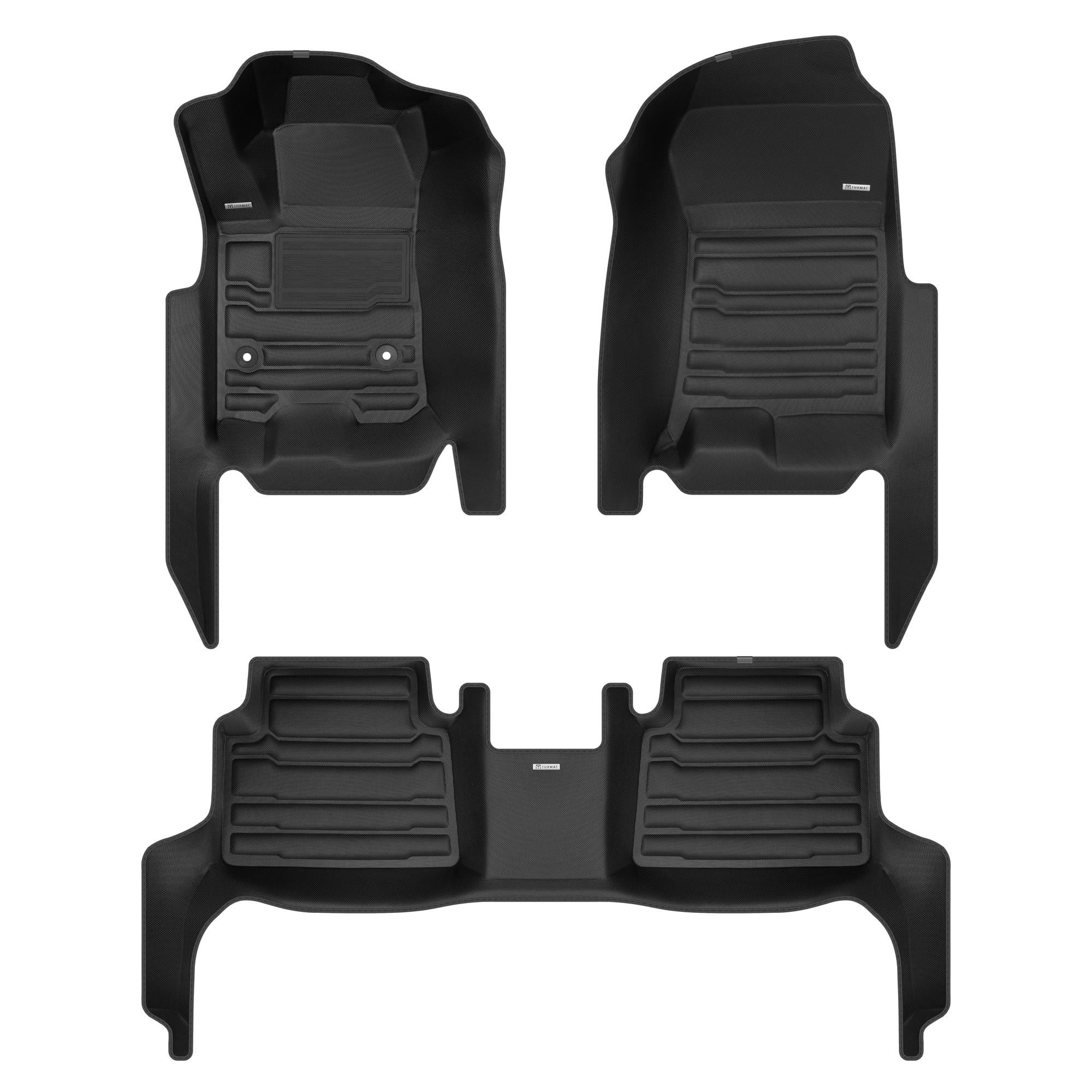 TuxMat - For GMC Canyon Crew Cab 2023-2027 Models - Custom Car Mats - Maximum Coverage, All Weather, Laser Measured - This Full Set Includes 1st and 2nd Rows